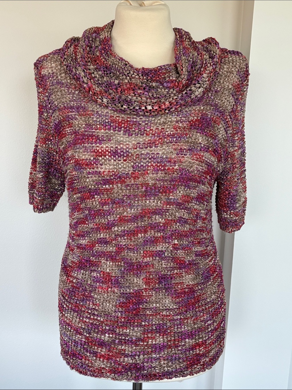Short sleeve Cowl neck sweater
